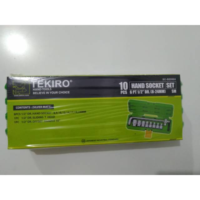 TEKIRO kunci hand socket set 10 pcs ORIGINAL