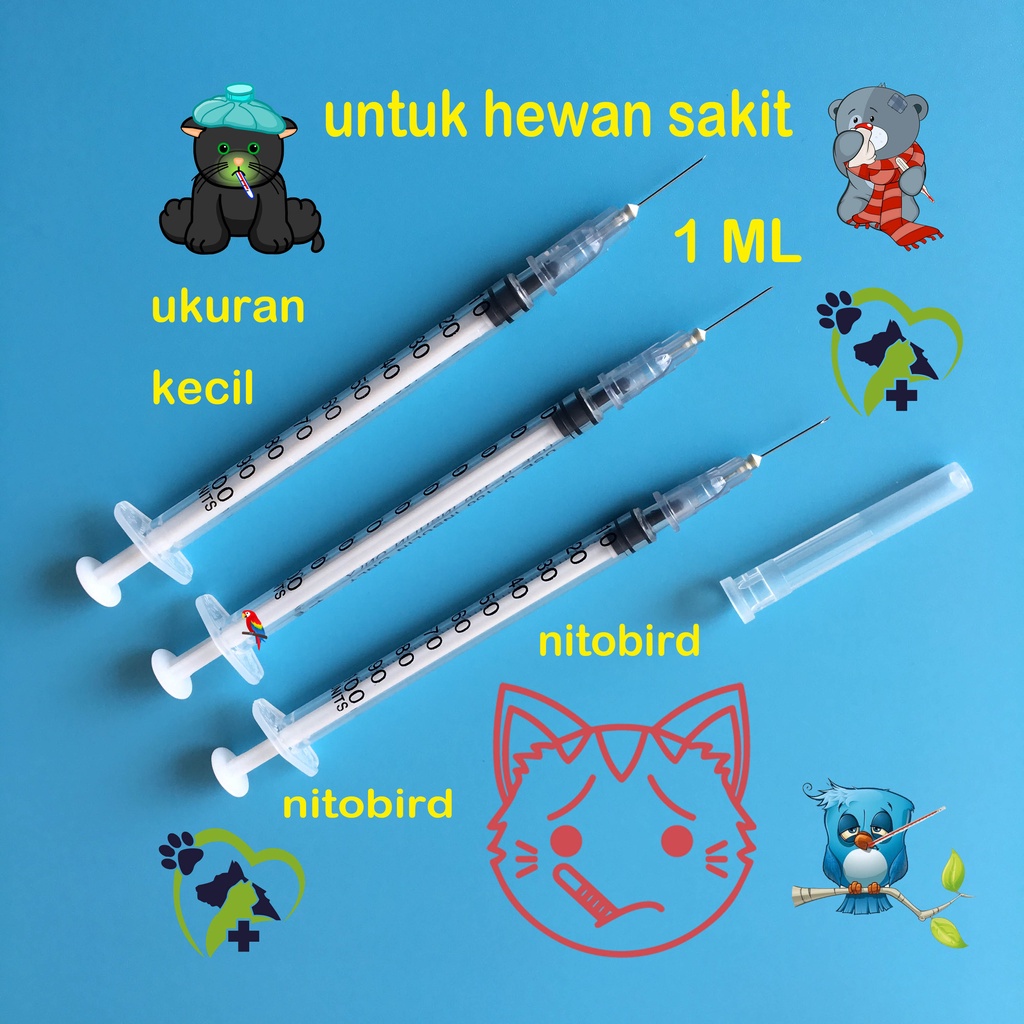 spet suntikan kecil hewan sakit 1ml suntikan kucing sakit suntikan burung sakit anjing sakit suntika