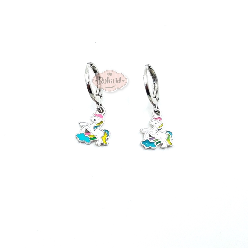 Anting Clip / Klip / Anting Anak Unicorn Pelangi Perhiasan Aksesoris Anak 722