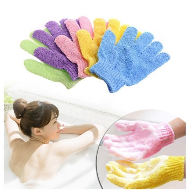 Sarung Tangan Mandi Scrubber Exfoliating Tubuh Pijat Waslap Mandi