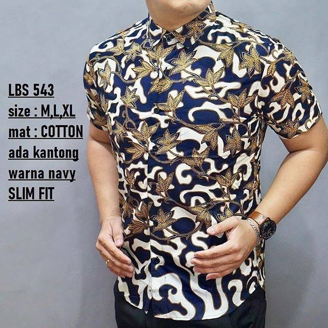 BAJU BATIK PRIA SLIM FIT MODERN DAN KEMEJA SLIMFIT MEWAH LENGAN PENDEK MIX CLOTHING LBS 543