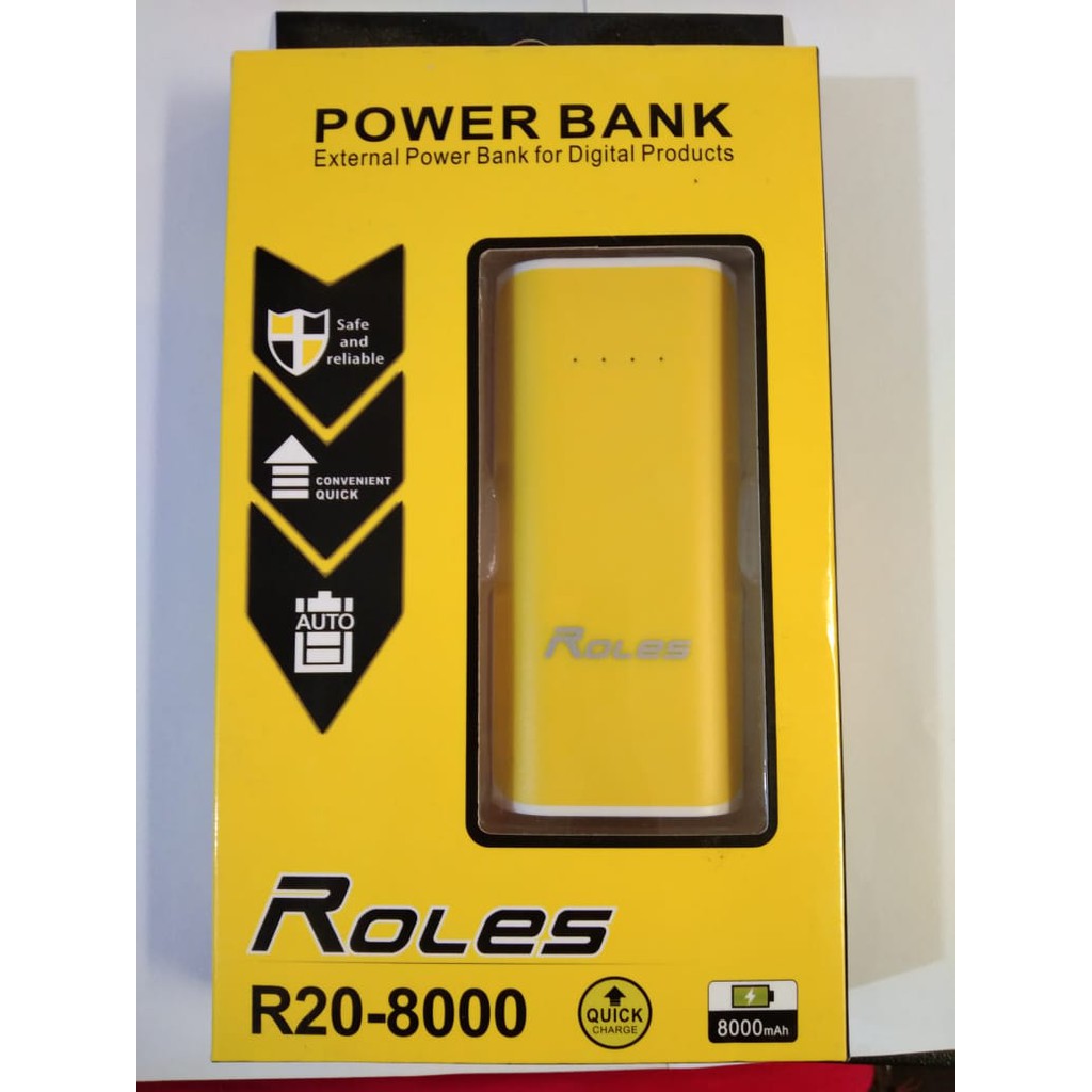 ROLES Power Bank R20-8000 Dual USB Output 2 Input