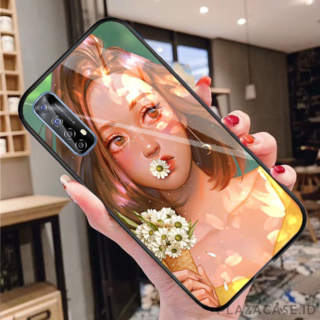 Girls Softcase Glass [K69] for REALME 7 Y20 A53 RENO 4F REDMI 9C C17 RENO 4 REALME 7i Y50 A73