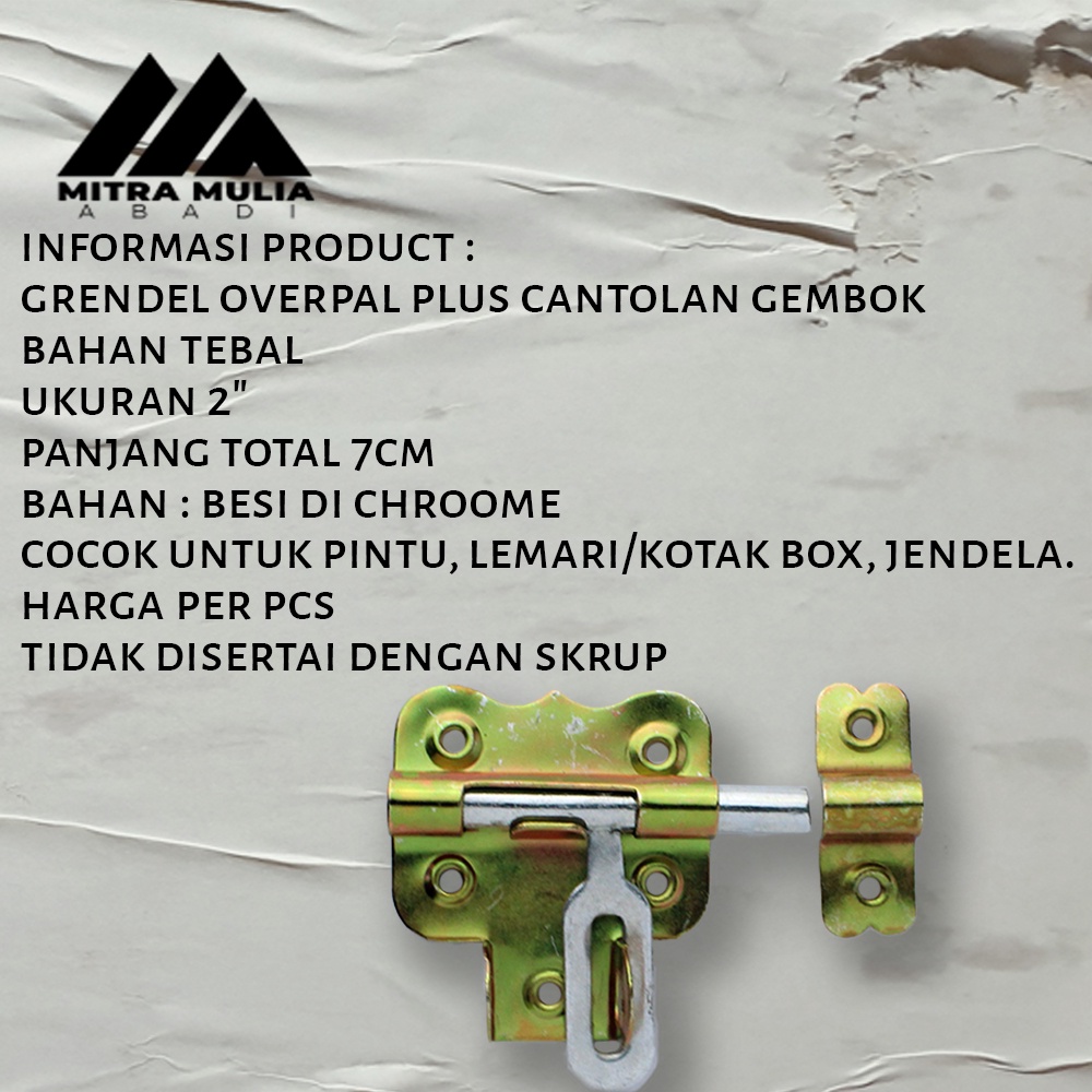 Grendel Slot Pintu Gudang 2 Inci Barrel Bolt