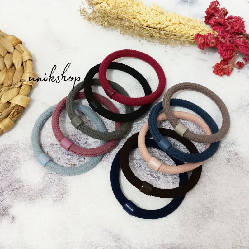 Ikat Rambut Polos Tebal Ikat Rambut Korea