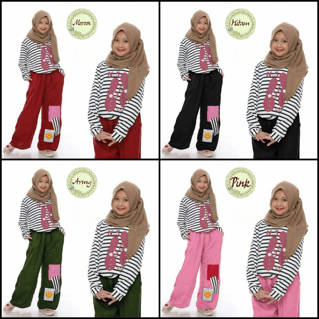 [SET KULOT KID FIVE FT]Setelan Anak perempuan Spandek Varian Warna