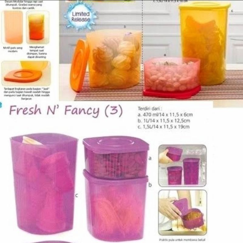 Tupperware fresh n fancy set - wadah gula - wadah kopi - wadah kue kering