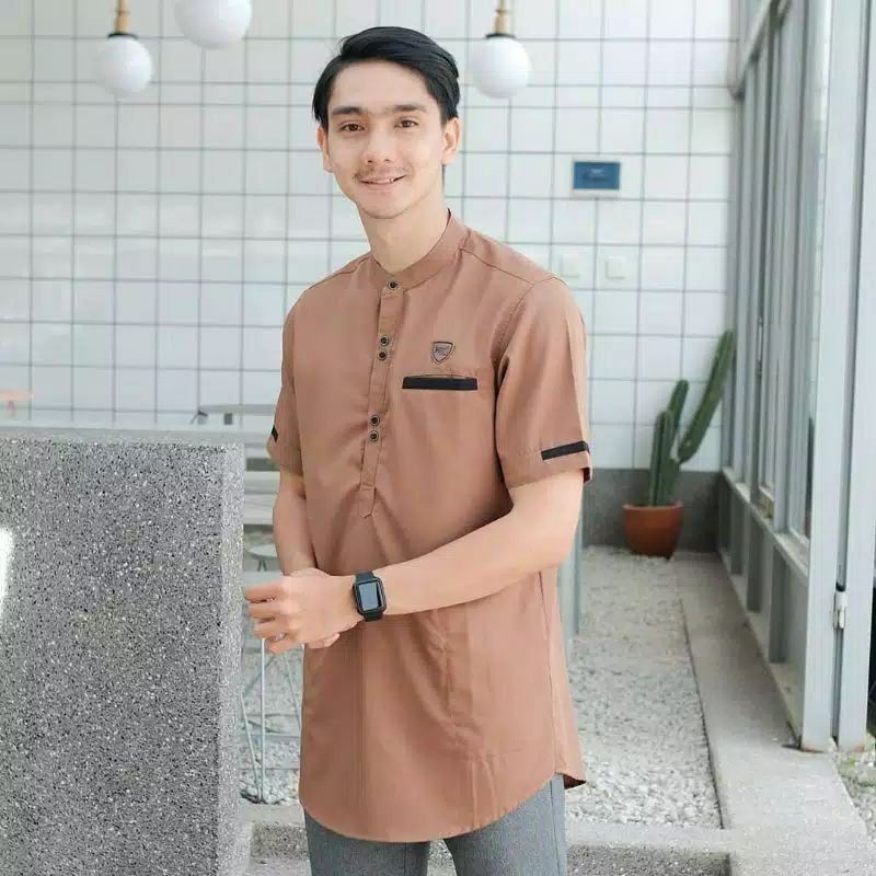 Baju Koko Kurta Dewasa Lengan Pendek Material Catton  Adem Serap Keringat