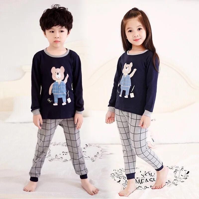 Baju Tidur Anak/Setelan Anak Couple Celana Panjang /Piyama Set Anak laki laki perempuan  C14.C15