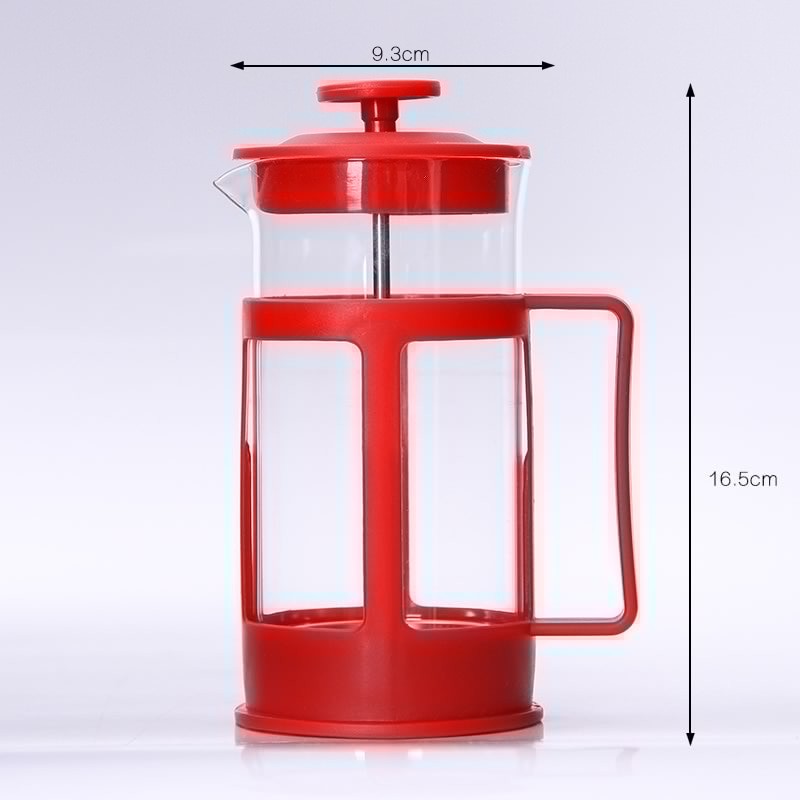 Duolvqi French Press Coffee Maker Pot Bean Pattern 600ml - KG73I - Black