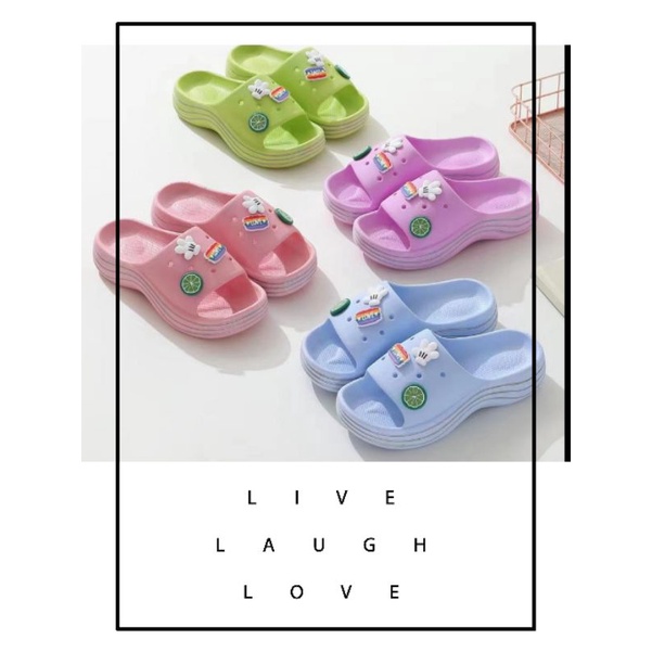 Sandal Crocs Jibbits Fuji Love Wedges + Accesories Import High Quality RF