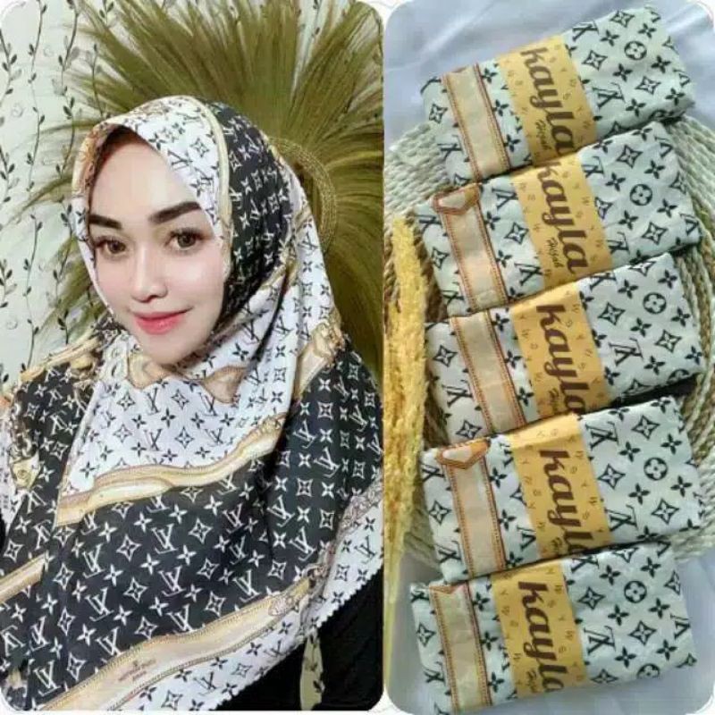 DENAY MOTIF LV MONOCHROME HIJAB SEGIEMPAT KW