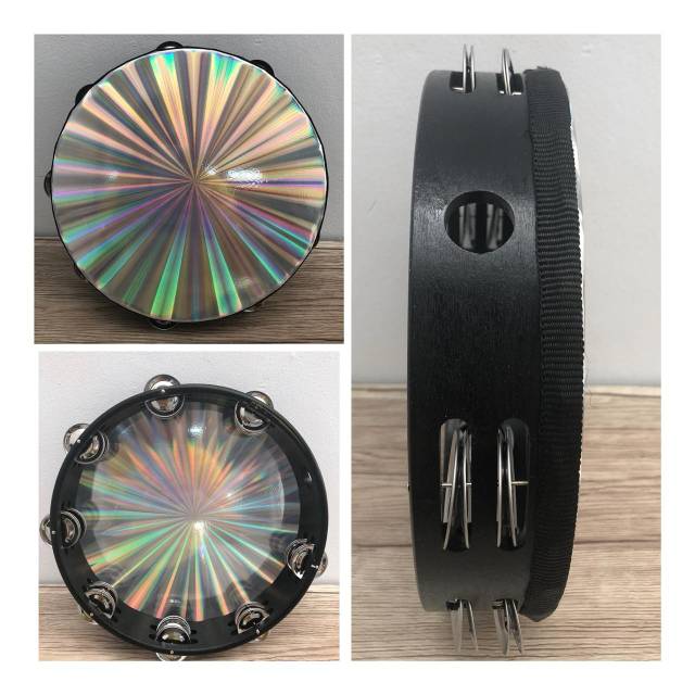 Tamborin hologram 10 inchi/ kecrekan  tambourine