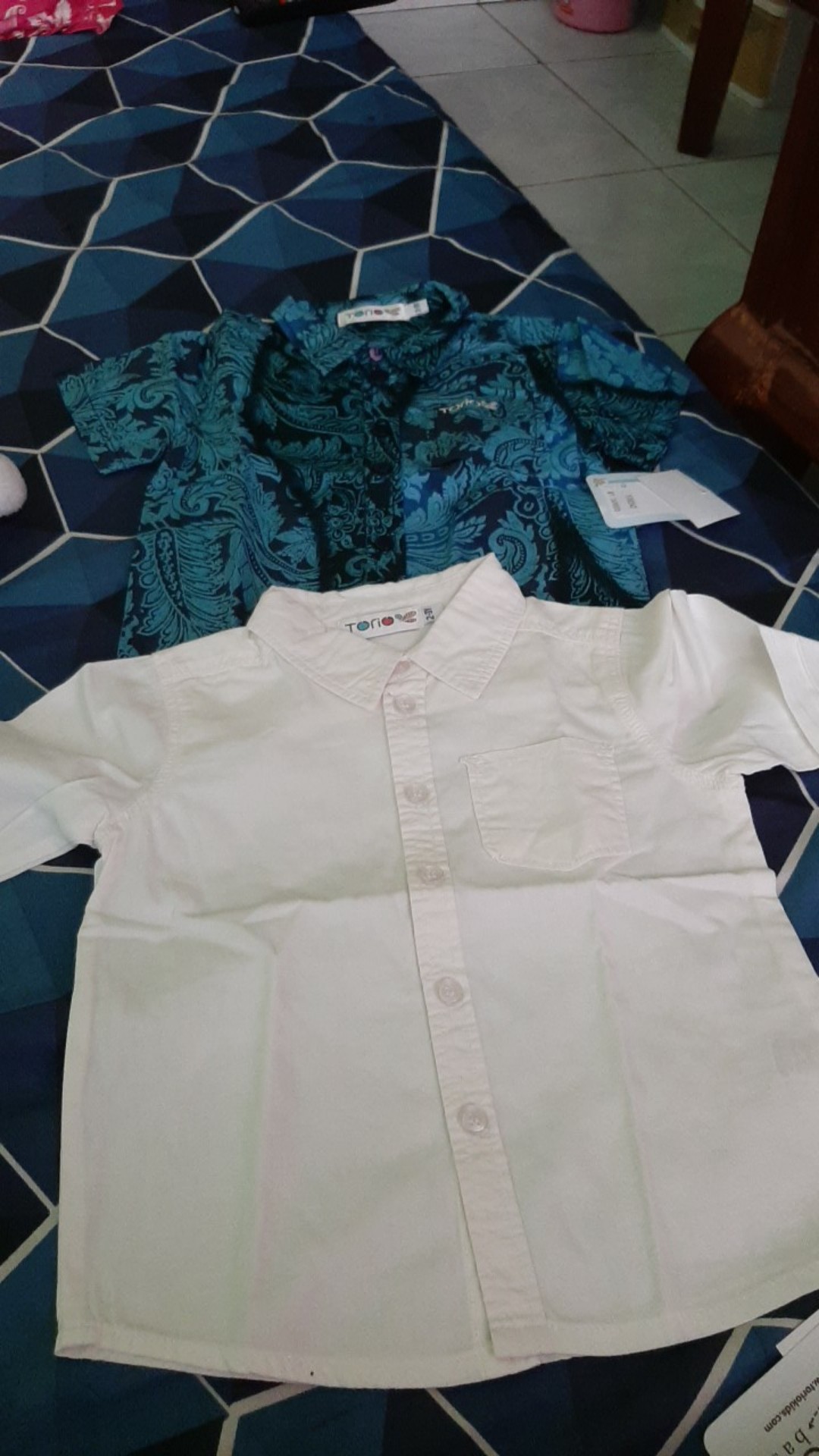 Torio Indonesian Smart Casual Blue Batik - Kemeja Batik Anak Laki-laki