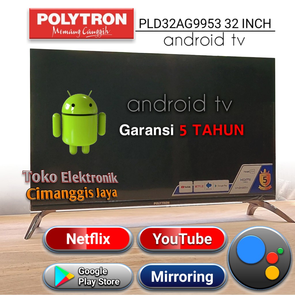 SPESIAL PROMO DISKON   Android tv led Polytron 32 inch digital