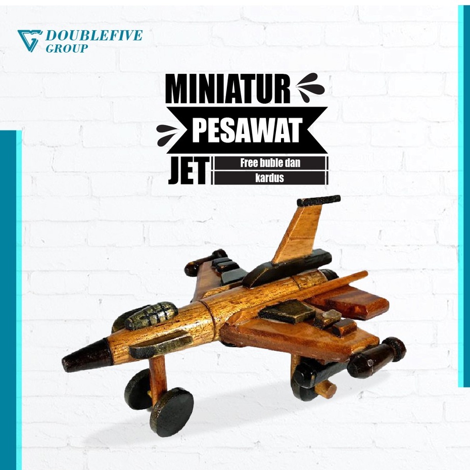 BAYAR DITEMPAT ( COD ) Handmade Miniature PESAWAT F16 Kayu Aksen Dekorative