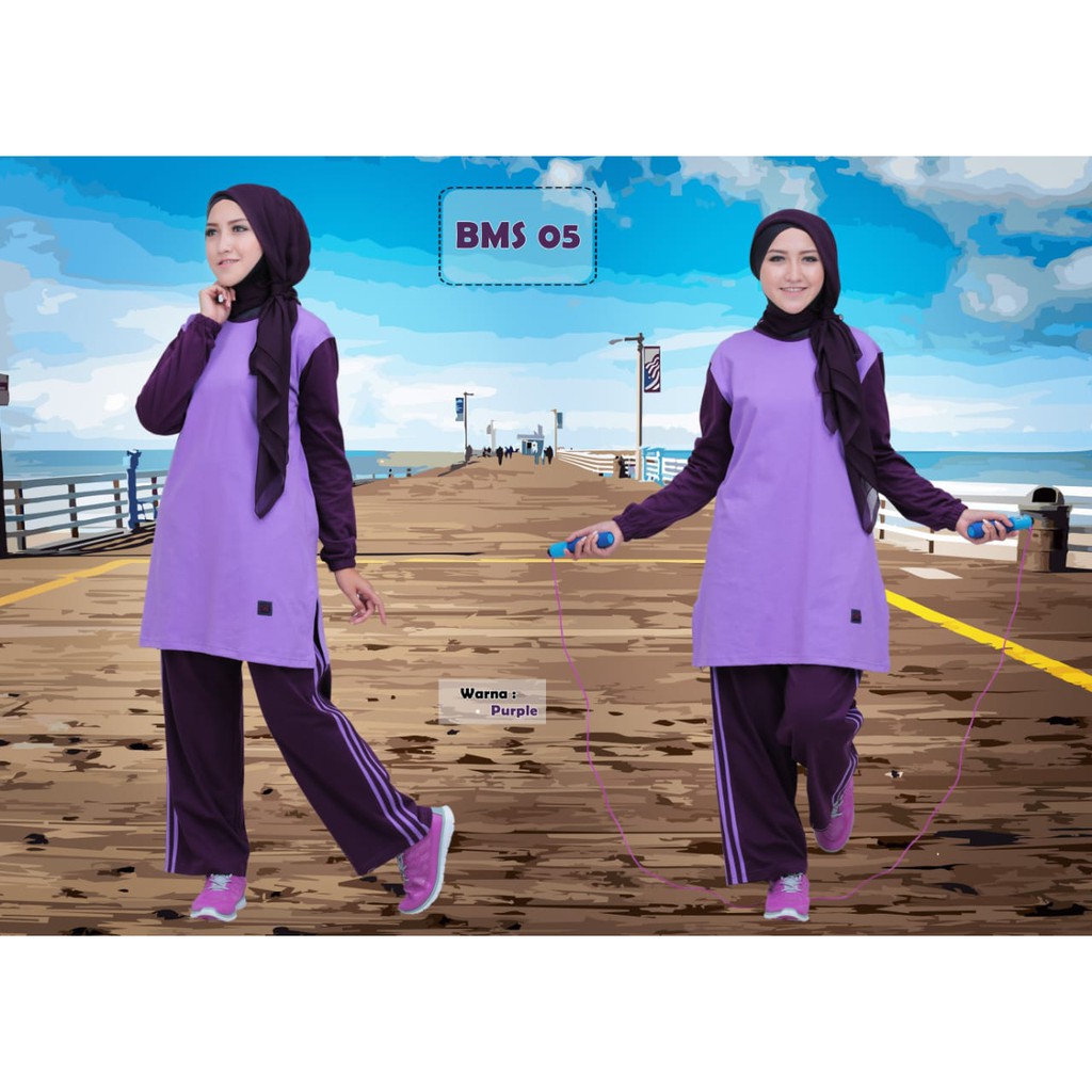 BELIEVE BMS 05 UNGU MUDA  BAJU OLAH RAGA MUSLIMAH OLGA WANITA SENAM JOGING FASHION MUSLIM KAOS