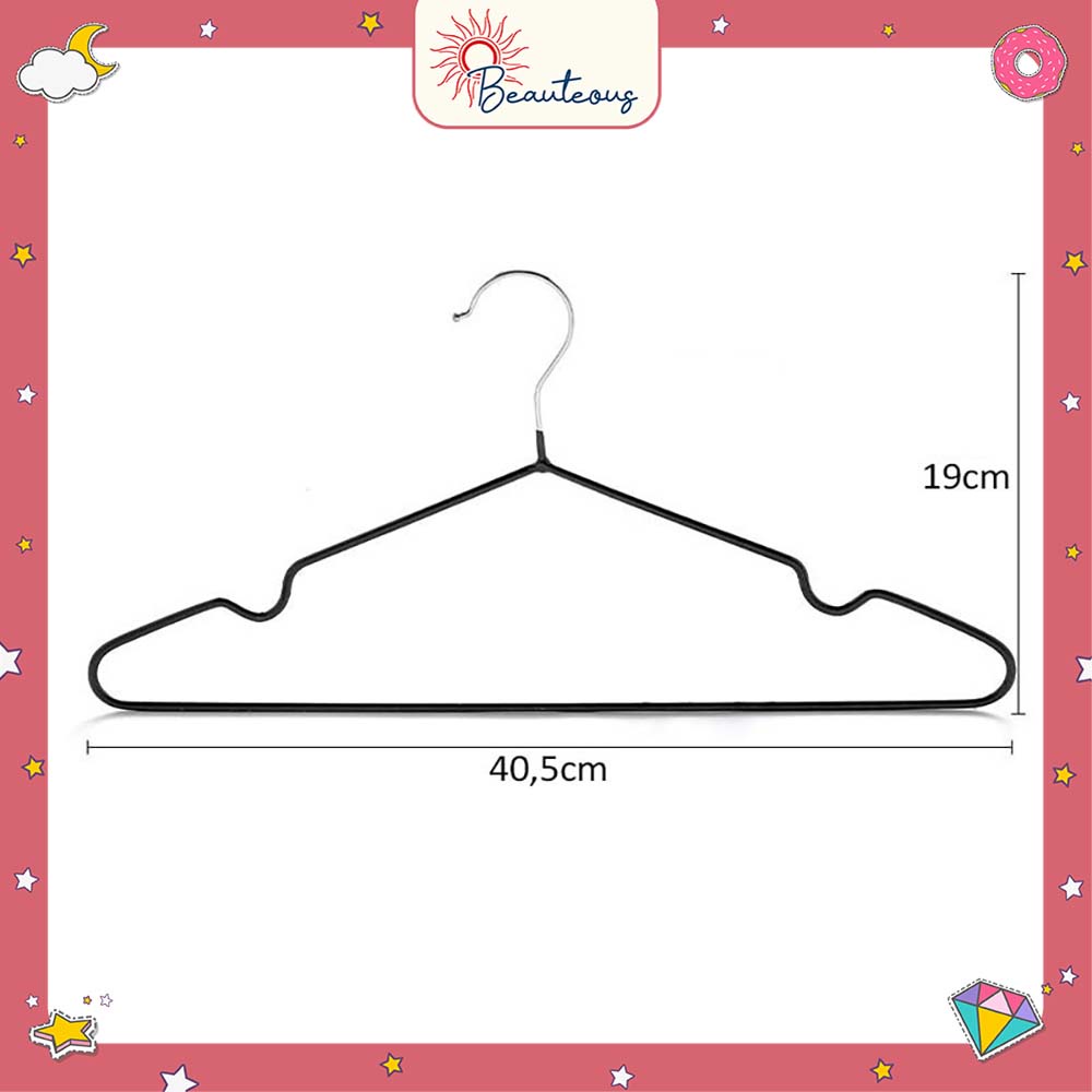 Gantungan Hanger Baju Kawat Anti Slip Stainless Lucu Gantungan Baju Jilbab