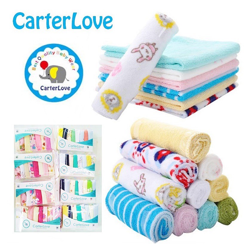 Sapu Tangan Bayi/ Washlap Bayi Carter Love  isi (8 pcs)