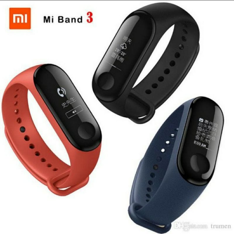 Strap Original Xiaomi Mi Band 3/4 Strap Mi Band 3 Gelang Silikon Original OEM