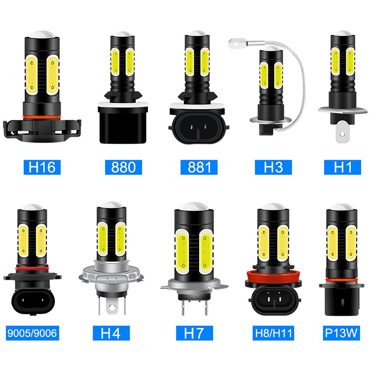 1Pcs COB Campbells H4 H7 H8 H16 9005 9006 P13W H11 Foglamp LED Bohlam Lampu Parkir Bohlam Lampu Senja LED Mobil