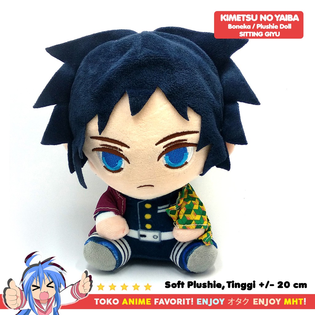 Boneka Anime Kimetsu no Yaiba Plushie Doll Sitting Tanjiro Nezuko Kamado Giyu Tomioka Shinobu Kocho Rengoku Kyojuro Zenitsu Agatsuma