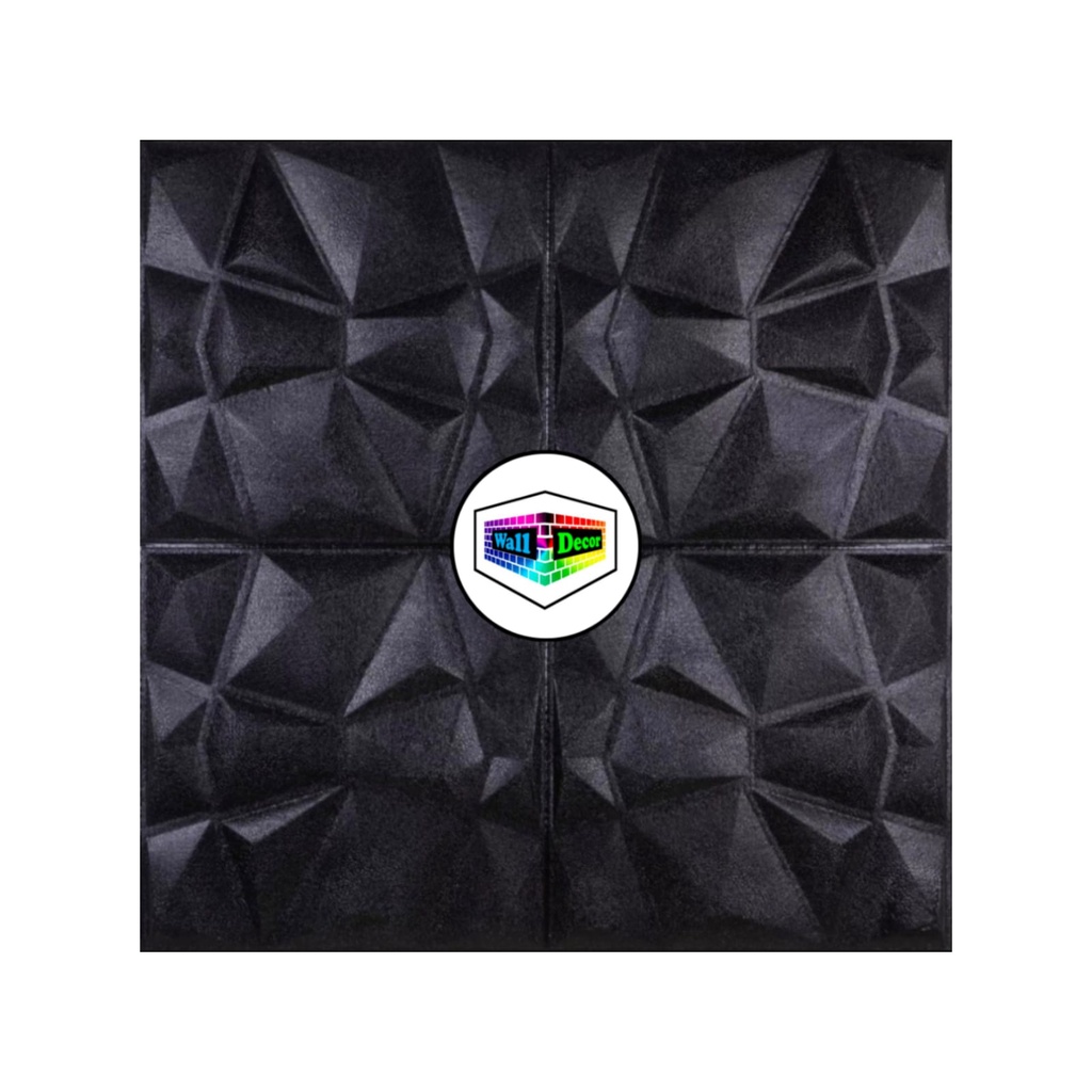 WD Wallpaper Foam Stiker 3D Batik Wall Panel Diamond Triangle Hitam Stiker Dinding Wall Paper Sticker-1
