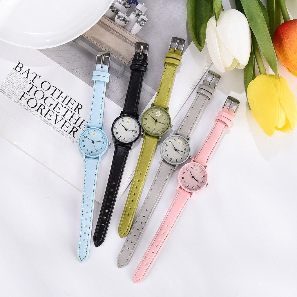 PA Jam Tangan Wanita Kulit Bunga Daisy Analog Quartz Korean Watch Analog Fashion Wanita JF093