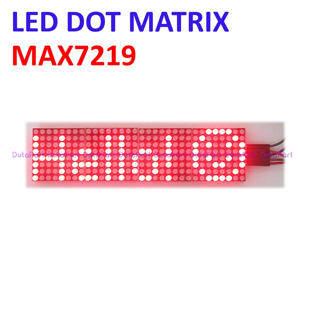 MAX7219 LED DOT MATRIX Module 32X8 Merah Running Text Display Arduino