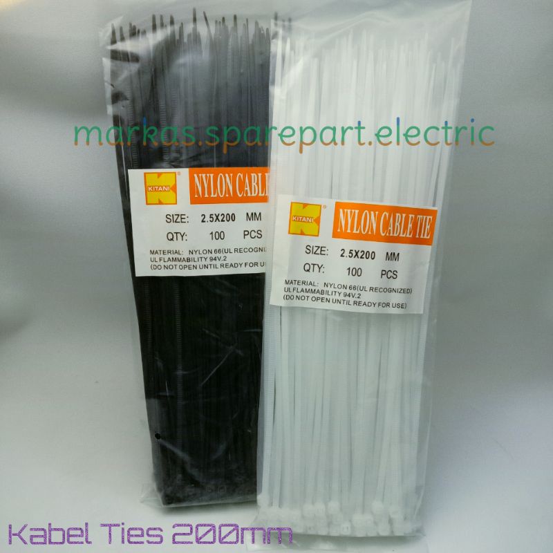 

Kabel Ties 200mm HITAM /PUTIH