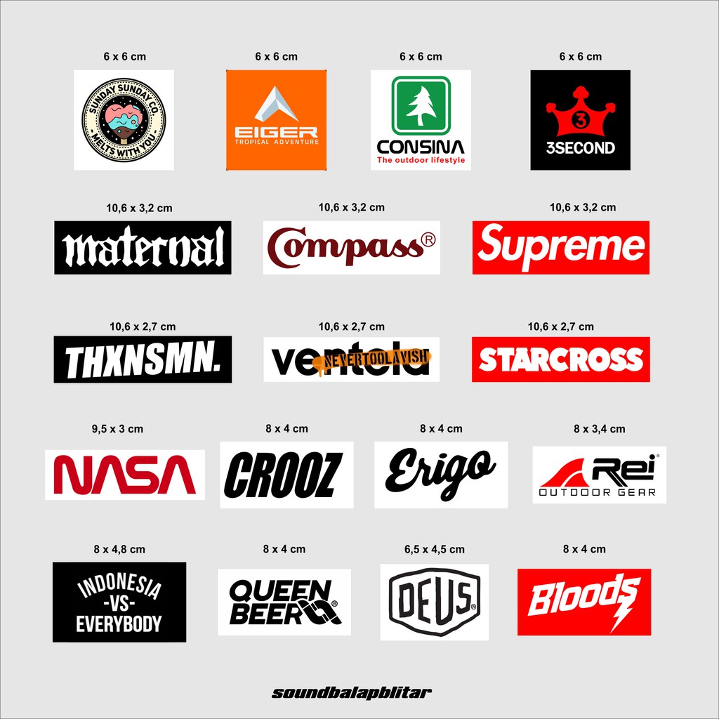 Stiker Distro Clothing Brand (BIJIAN) - Supreme Erigo Deus