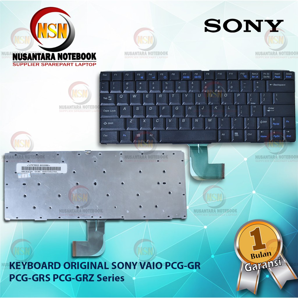 Keyboard Original Sony Vaio PCG-GR PCG-GRS PCG-GRZ Series