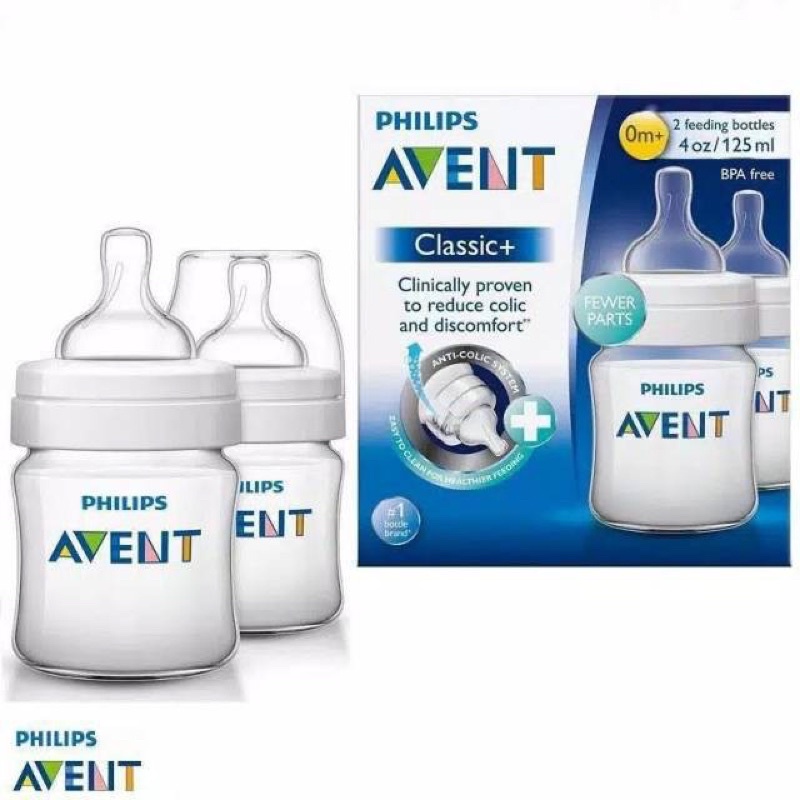 Philips Avent Botol susu Classic+ 125 ml &amp; 260 ml single &amp; twin pack Philip avent classic bottle