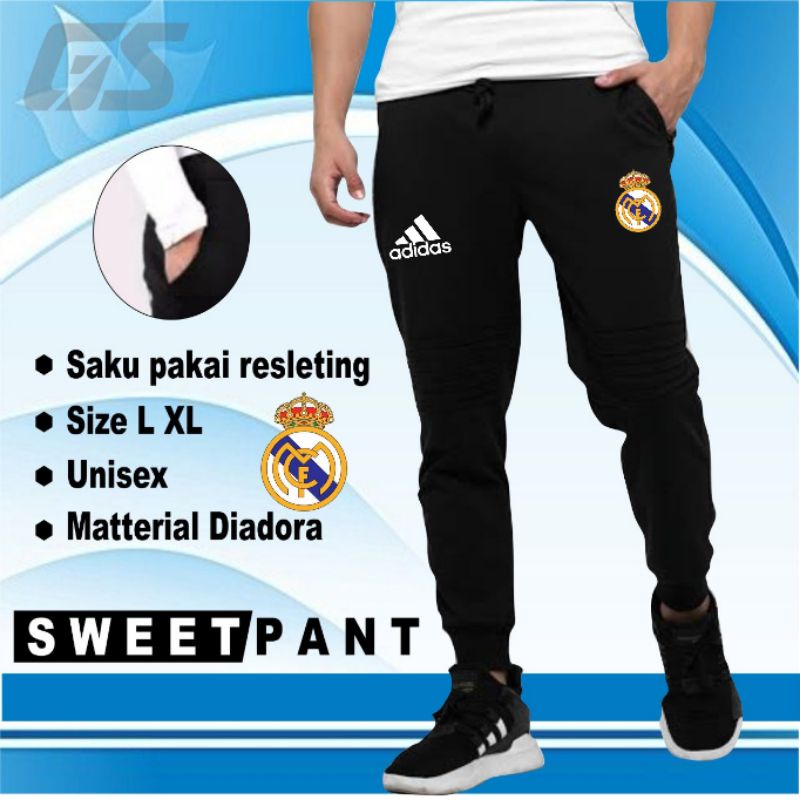 Celana Training Panjang BARCA Jogger Sweatpants REAL Madrid Joger Pants pria wanita olahraga