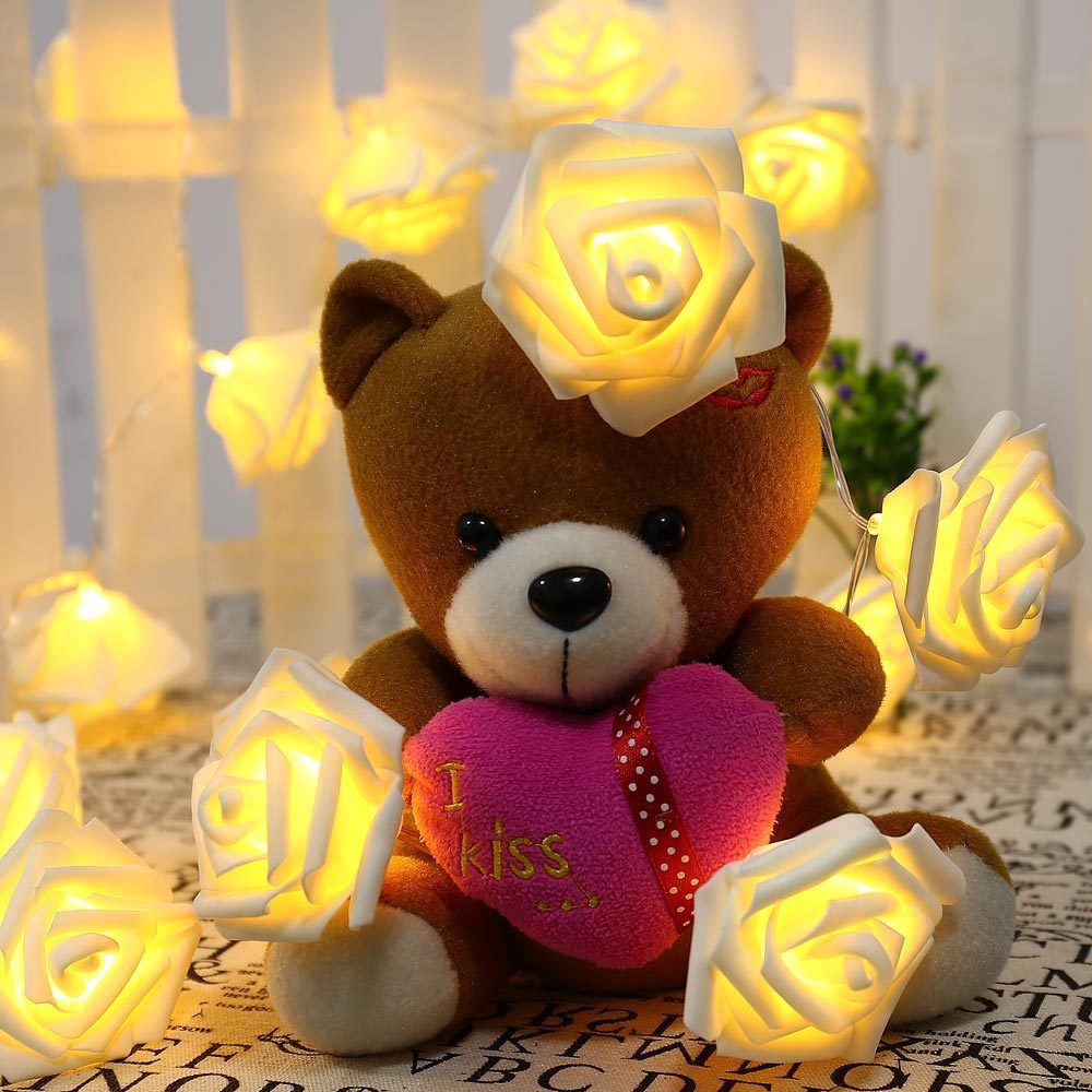 20 LED Rose Flower Fairy  String Lights / Artificial Flower Bouquet String Lights  / Battery Operated String Romantic Flower Rose Fairy Light / Wedding Party Home Window decoration light