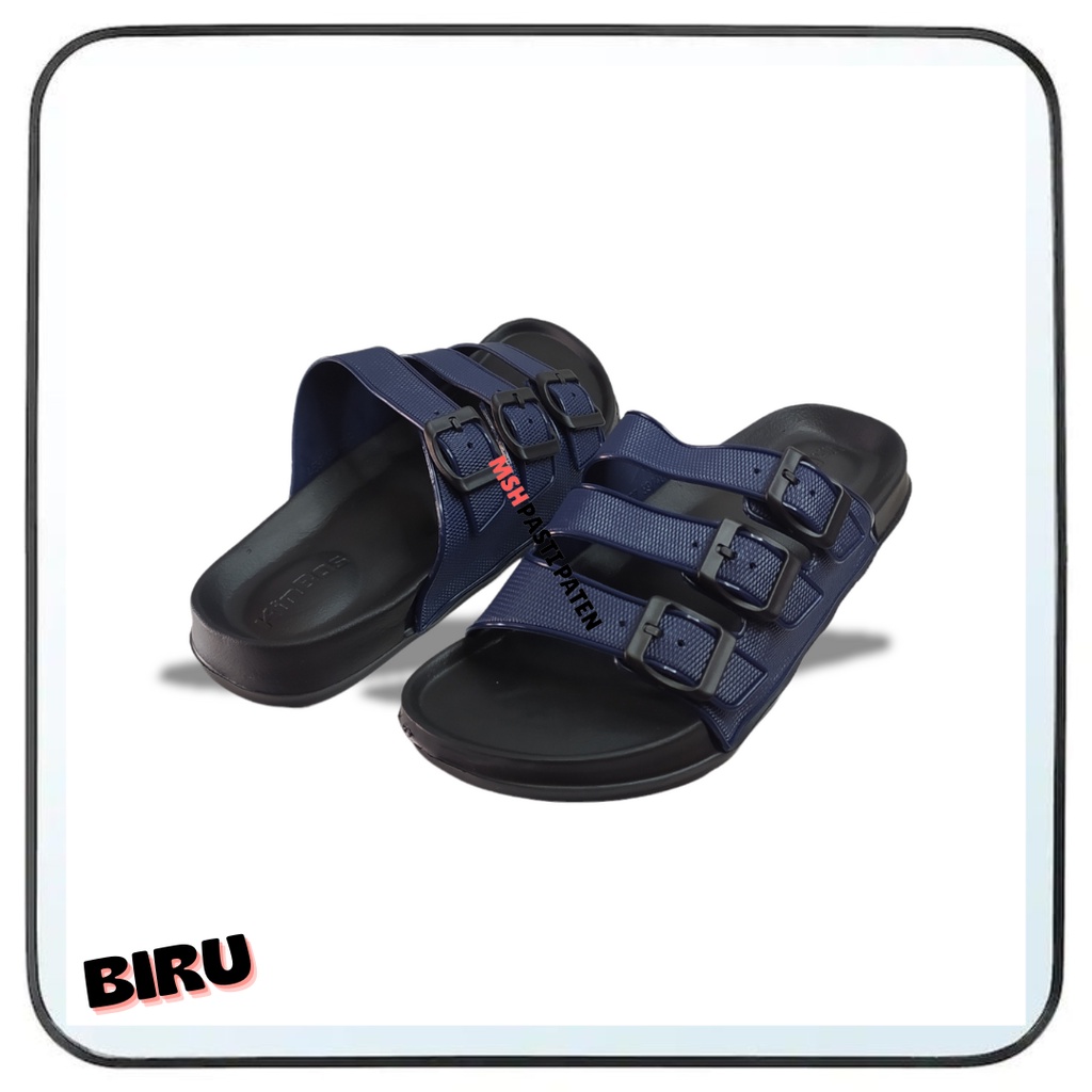 baru sandal selop murah pria sandal gesper sandal tali 3 kinbos ukuran 39-44