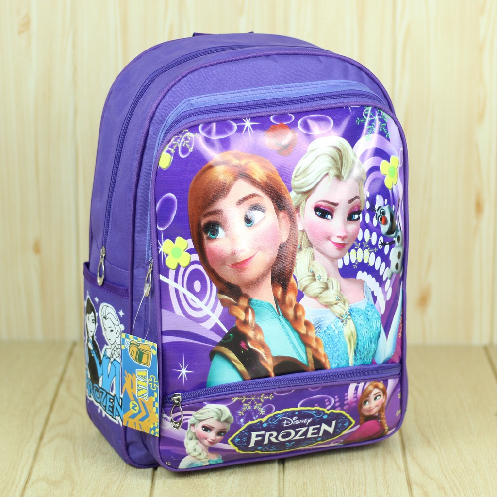 Jual Tas Ransel Anak Kecil Cewek TK SD Gambar Frozen Warna Ungu Lucu Murah Imut