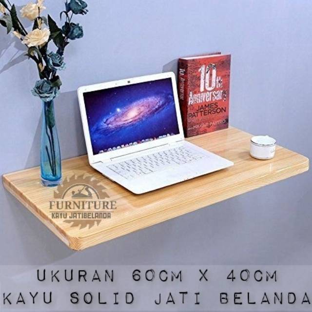 Meja lipat dinding kayu jati belanda 60x40