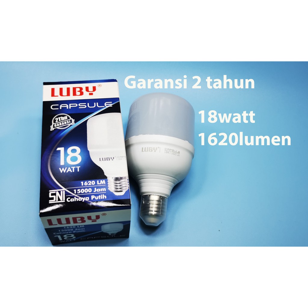 Lampu LED CAPSULE 18 watt Merk LUBY Cahaya Putih Garansi 2 tahun