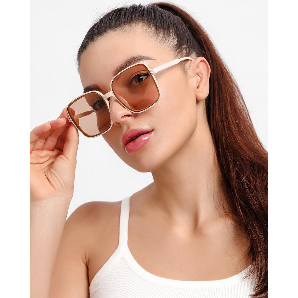 Lily Oversized Sunglasses Klasik UV400 Vintage Bingkai Besar