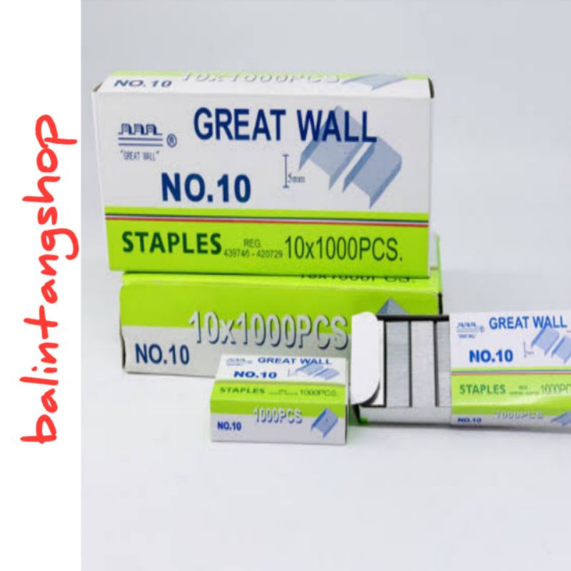 

1 PAK KECIL ISI STAPLES GREATWALL / JUAL SATUAN