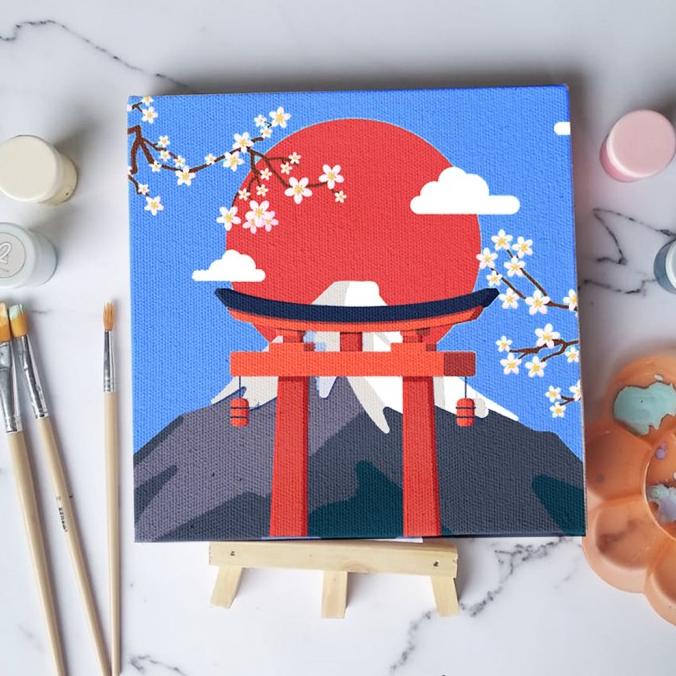 

Paint By Number Mount Fuji Japan Canvas 20X20 Lukisan Menurut Angka