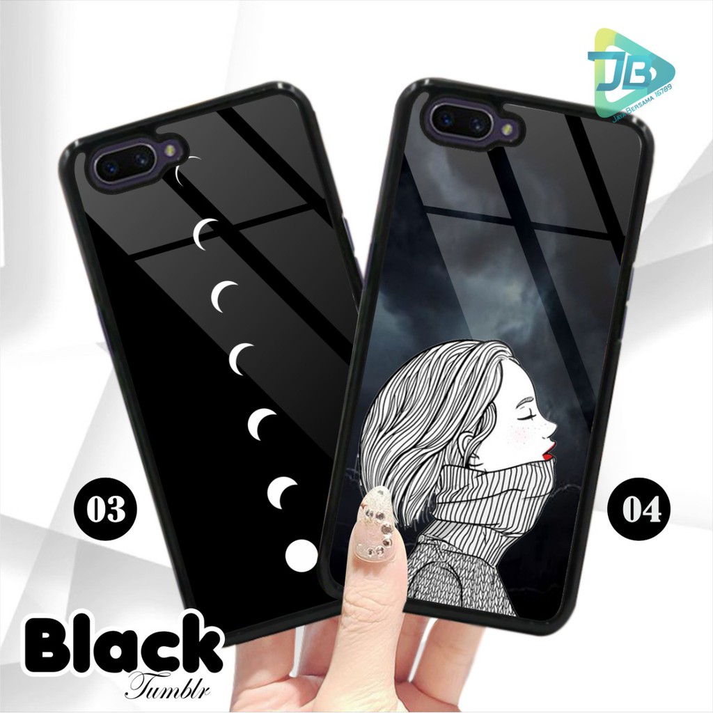 HARDCASE 2D GLOSSY BLACK OPPO VIVO XIAOMI SAMSUNG REALME IPHONE ALL TYPE JB4660