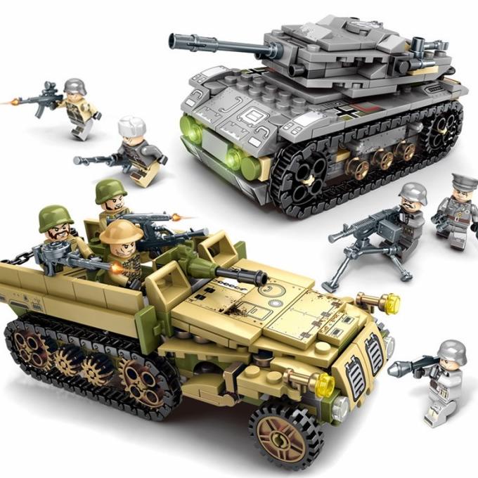 Lego City Tank Police Green Army Soldier Mainan Anak Brick Import