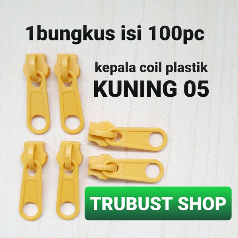 kepala sleting coil 05 kuning jual per 100pc murah