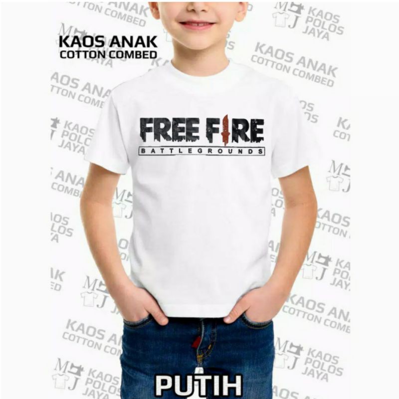 kaos anak anak motif free fire/ kaos impor anak anak