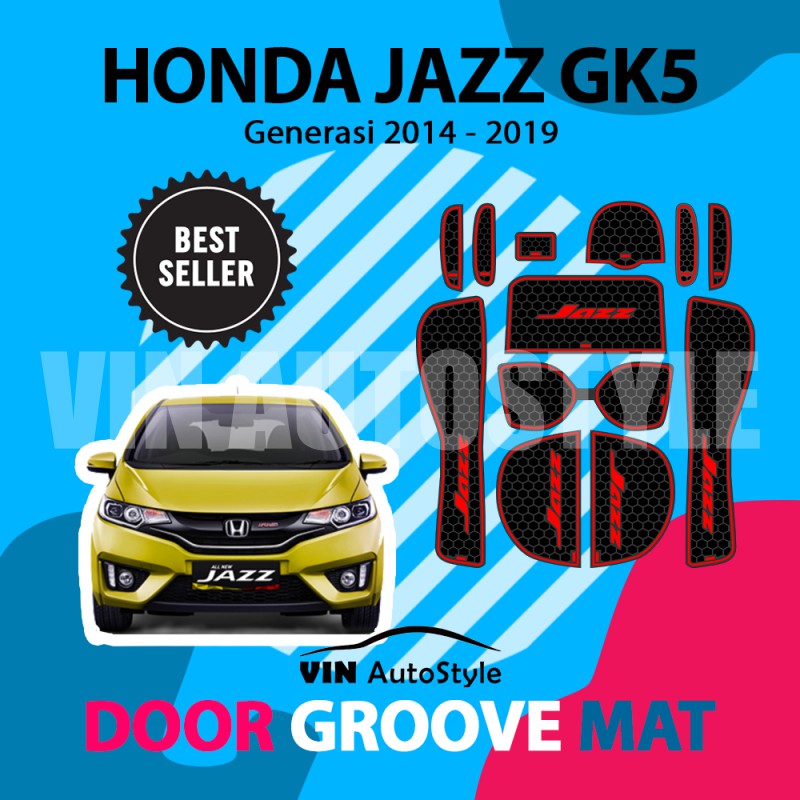 Antislip Rubber Mat Honda Jazz GK5 | Door Groove Mat | Aksesoris Interior Mobil