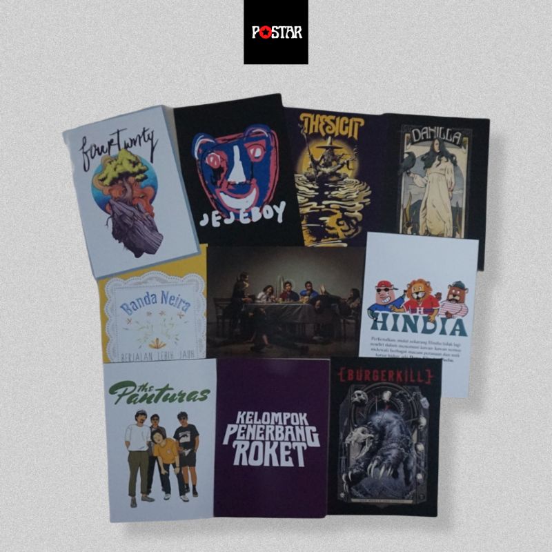 (10 pcs) POSTER A5 INDIE (Hindia, Danila, Panturas, Fourtwnty, KPR, The S.I.G.I.T, Feast) A5