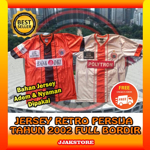 Jersey Persija Retro Jakarta Jakmania Jakartans Original Merchandise Atribut Bola Tahun 2002