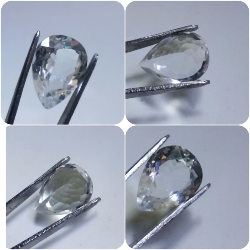 Natural White topaz colorless 100% asli